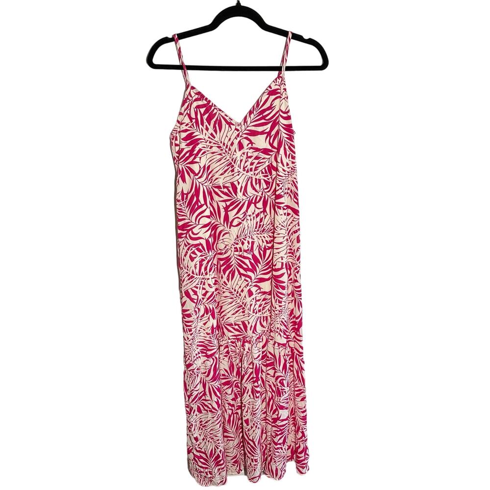 NEW Peach Love Summer Pop Tropical Print Ruffle Maxi Dress Size Small